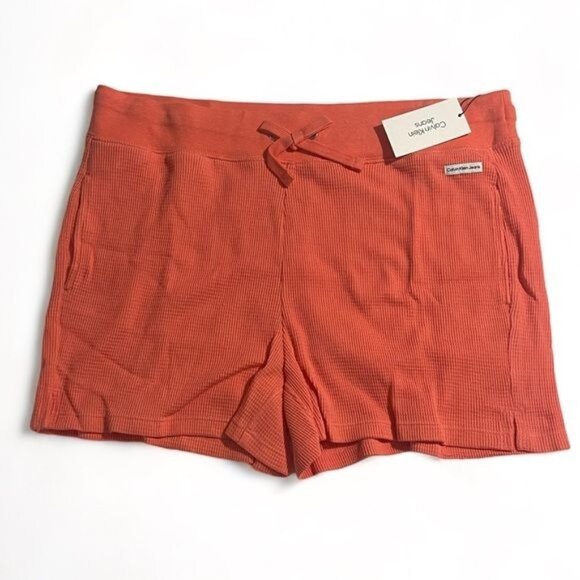 Calvin Klein Jeans Women's Waffle-Knit Mid-Rise Pull-on Shorts, Size XL, New - Picture 1 of 11